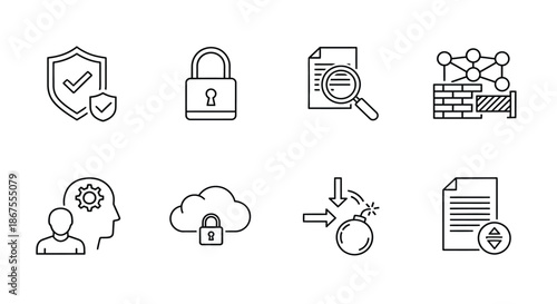 Essential security icons for data protection Vector