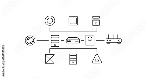 Network infrastructure diagram Vector