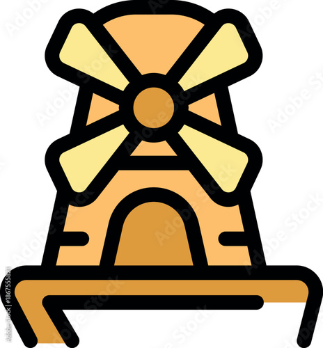 Windmill with rotating blades generating clean energy in a sustainable way