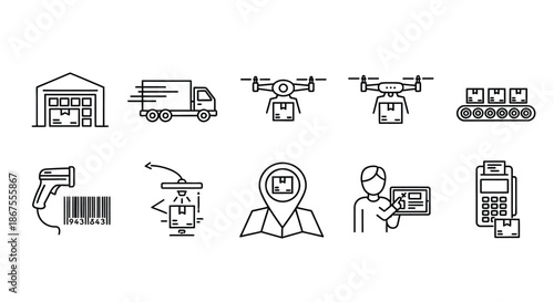 Logistics and warehouse management Vector