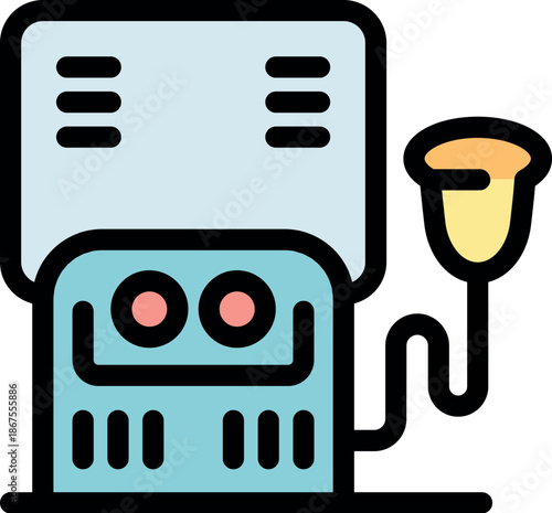 Medical ultrasound machine performing a sonography scan using a transducer probe, visualizing internal organs for diagnosis