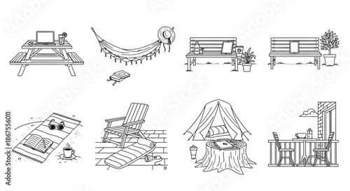 Relaxing outdoor spaces Vector