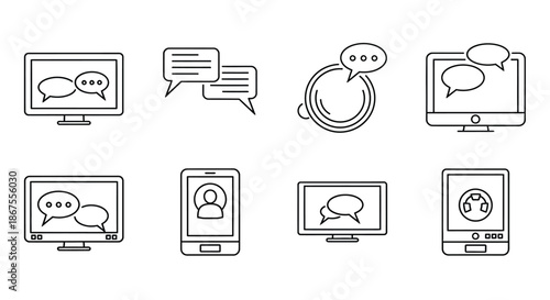 Various devices for communication Vector