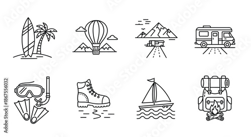 Adventure and outdoor activities Vector