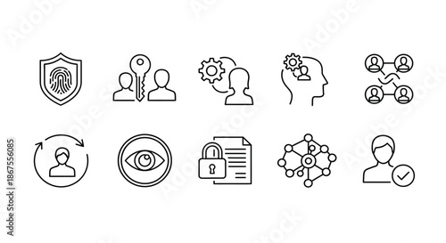 Illustrations of security and collaboration Vector