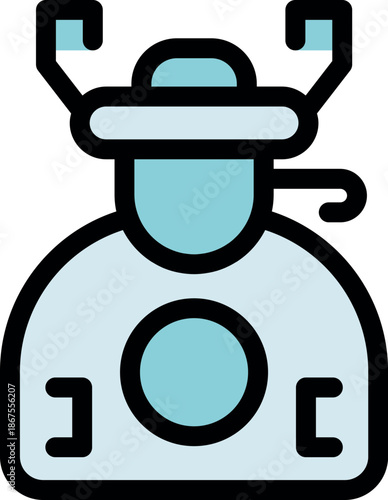 Robot wearing vr headset exploring metaverse, experiencing immersive virtual environment