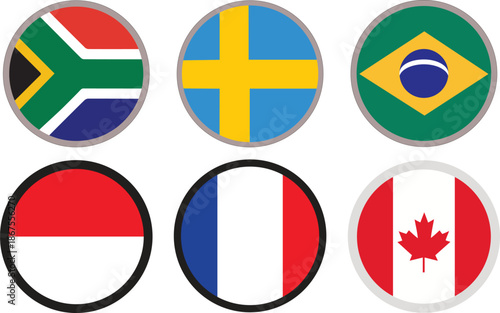 Free Download Adobe IllustraInternational Flags Icons Isolated on White Backgroundtor Artwork - GFXLoad