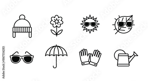 Weather and seasonal icons Vector
