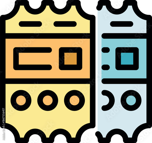 Pair of tickets symbolizing entry to events, travel, or entertainment experiences