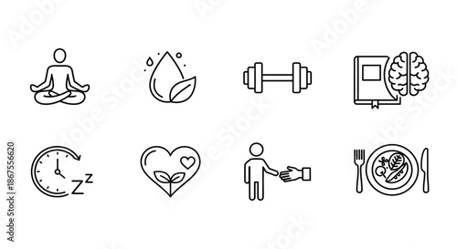 Illustrations of health and wellness concepts Vector