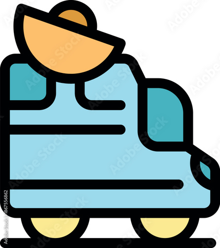 Self driving vehicle transporting a satellite dish, symbolizing innovation in communication and autonomous delivery