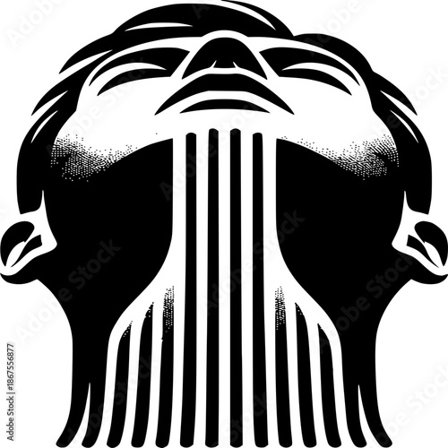 Internal Struggle: A stark black and white illustration portrays the intense inner turmoil, a battle of emotions. The imagery captures the essence of a person in the midst of profound conflict.