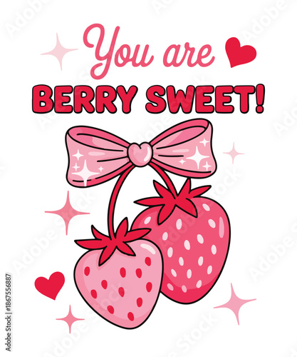Cute Strawberry Valentine Love Design
