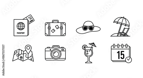 Essential travel icons Vector