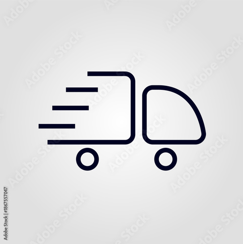 Quick delivery icon, flat outline style