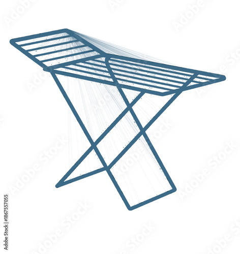 Blue Metal Clothes Drying Rack.