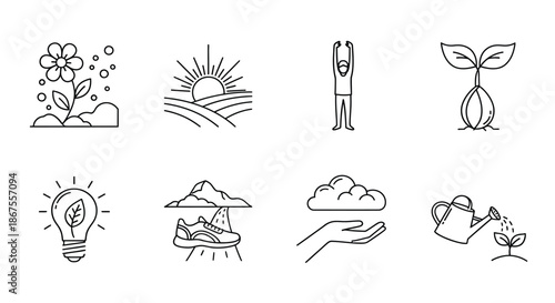 Growth and inspiration icons Vector