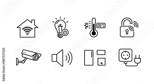 Smart home automation icons Vector