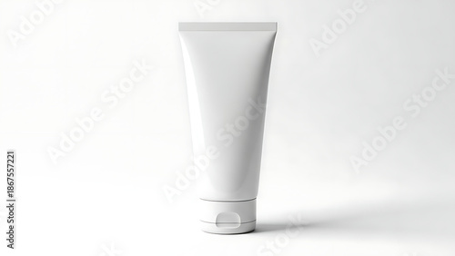 Wallpaper Mural A sleek white squeeze tube with a flip-top cap positioned centrally on a clean white background, presenting a minimalist and modern cosmetic creams lotions or pharmaceutical ointments with its Torontodigital.ca