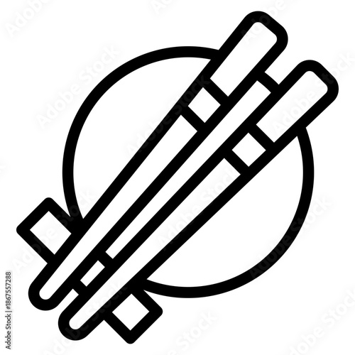 Chopstick icon vector illustration, of chinese icons, chinese new year, asia, China related, coins, piece, bamboo, gate, lattern, amulet, kumquat, calabash, drums, tea pot, flowers,