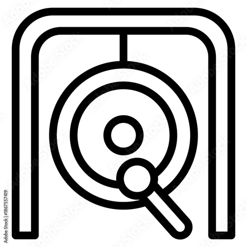 Gong icon vector illustration, of chinese icons, chinese new year, asia, China related, coins, piece, bamboo, gate, lattern, amulet, kumquat, calabash, drums, tea pot, flowers,