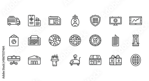 Business and technology icons Vector