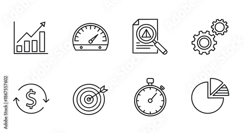 Business performance metrics and analysis Vector