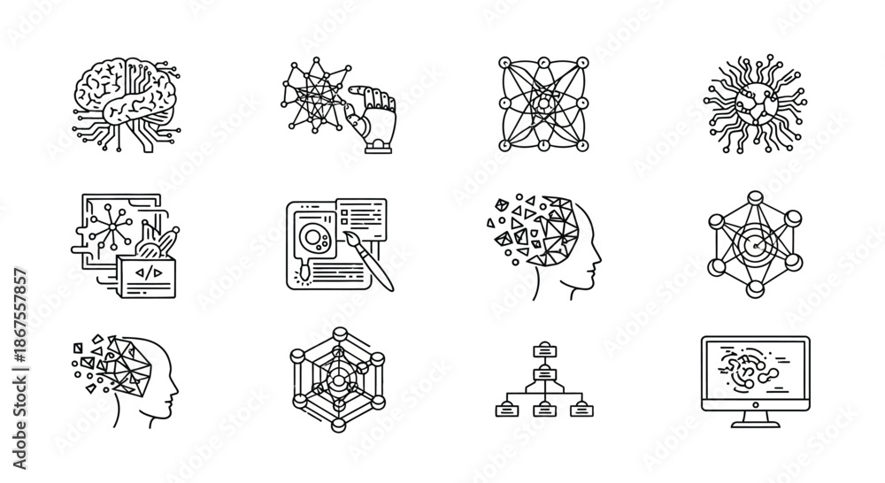 Obraz premium Abstract illustrations of technology and thought Vector