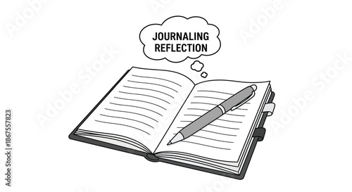 The art of journaling reflection Vector