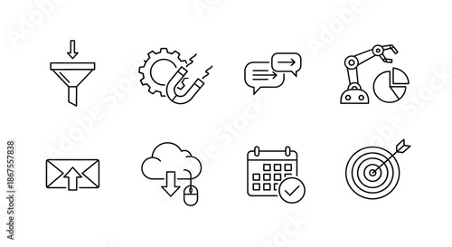 Various business and technology icons Vector