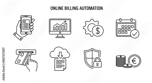 Streamlining financial processes with online billing automation Vector