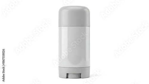 Wallpaper Mural A white and light grey solid deodorant stick in a plastic container with a twist-up base and a smooth, rounded cap, presented upright on a stark white background, emphasizing its clean, minimalist Torontodigital.ca