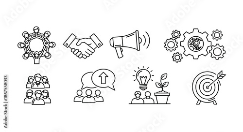 Teamwork and innovation in action Vector