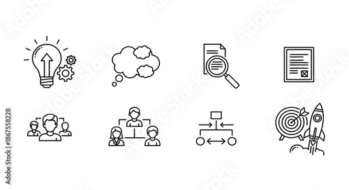 Illustrations of business and technology concepts Vector