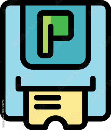 Parking ticket being inserted into a parking meter, symbolizing payment and parking management