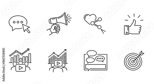 Digital interaction and social media concepts Vector