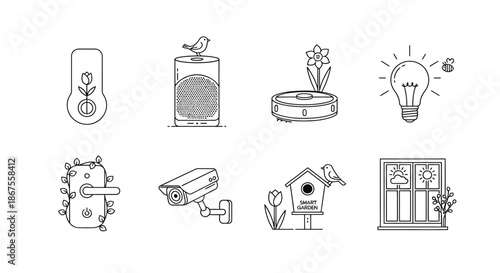 Smart home devices for modern living Vector