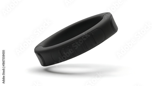 Wallpaper Mural Black fitness tracker bracelet or wristband with textured buttons on a white background soft Torontodigital.ca