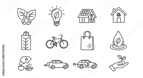 Illustrations of sustainable living Vector