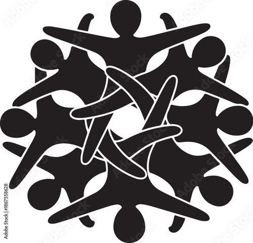 People Celebrating with Confetti and Silhouette Illustrations