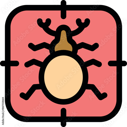 Magnifying glass focusing on insect, exploring entomology and tiny creatures in biology research