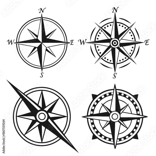 Collection of compass rose designs