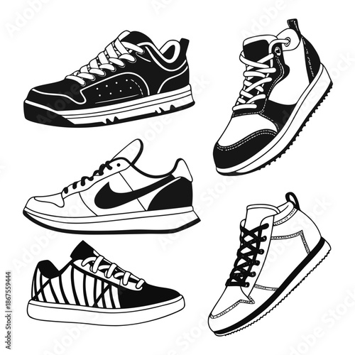 Collection of stylish sneakers