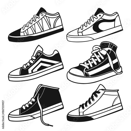 Collection of stylish sneakers