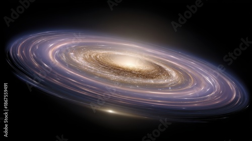 Celestial Tapestry: A mesmerizing spiral galaxy swirls in the inky expanse of space, its luminous arms revealing the cosmos's endless wonders.