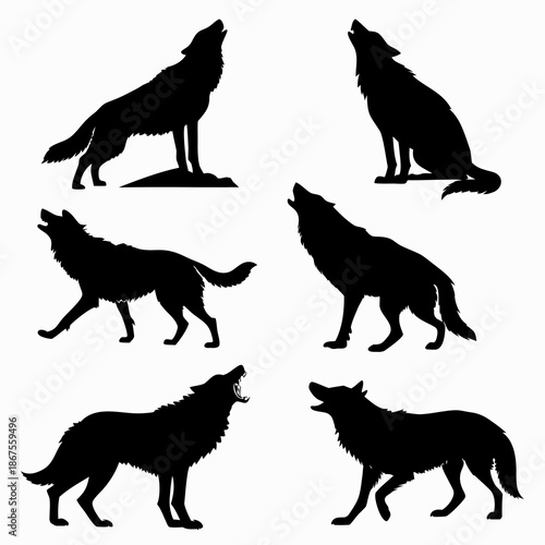 Wolf silhouettes