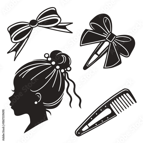 Hair accessories silhouette