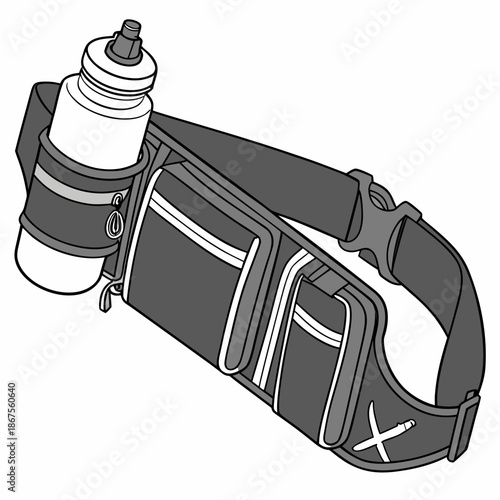Running belt with water bottle holder