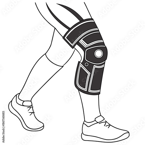 Knee support brace illustration