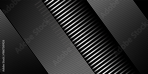 Abstract black background with diagonal lines. Modern dark abstract vector texture. EPS 10